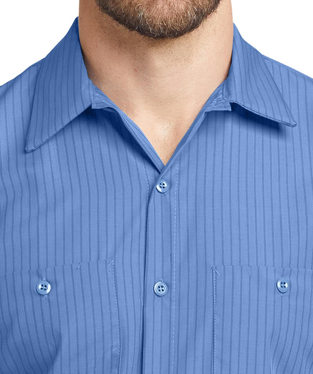 Red Kap Industrial Striped Short Sleeve Work Shirt