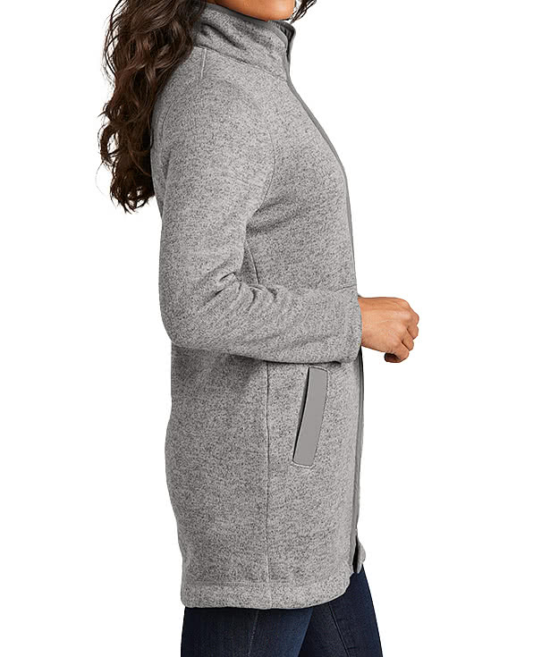 Port Authority Women's Arc Long Sweater Fleece Jacket - Embroidered