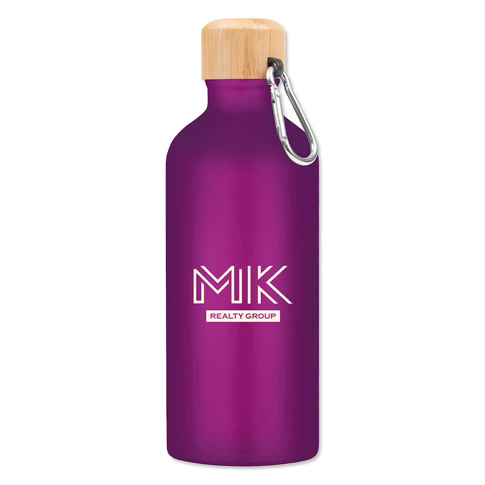 Full Color 20 oz. Tundra Aluminum Bike Water Bottle with Bamboo Lid