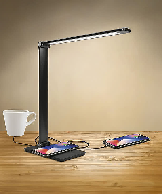 Laser Engraved SCX Innovative Design 5W Wireless Charging LED Desk Lamp