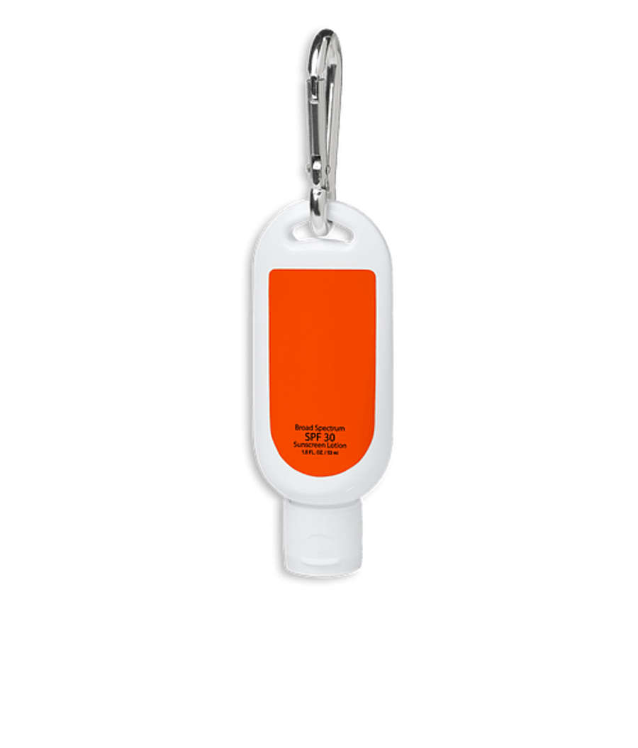 Full Color 1.8 oz. SPF 30 Sunscreen with Carabiner in Orange