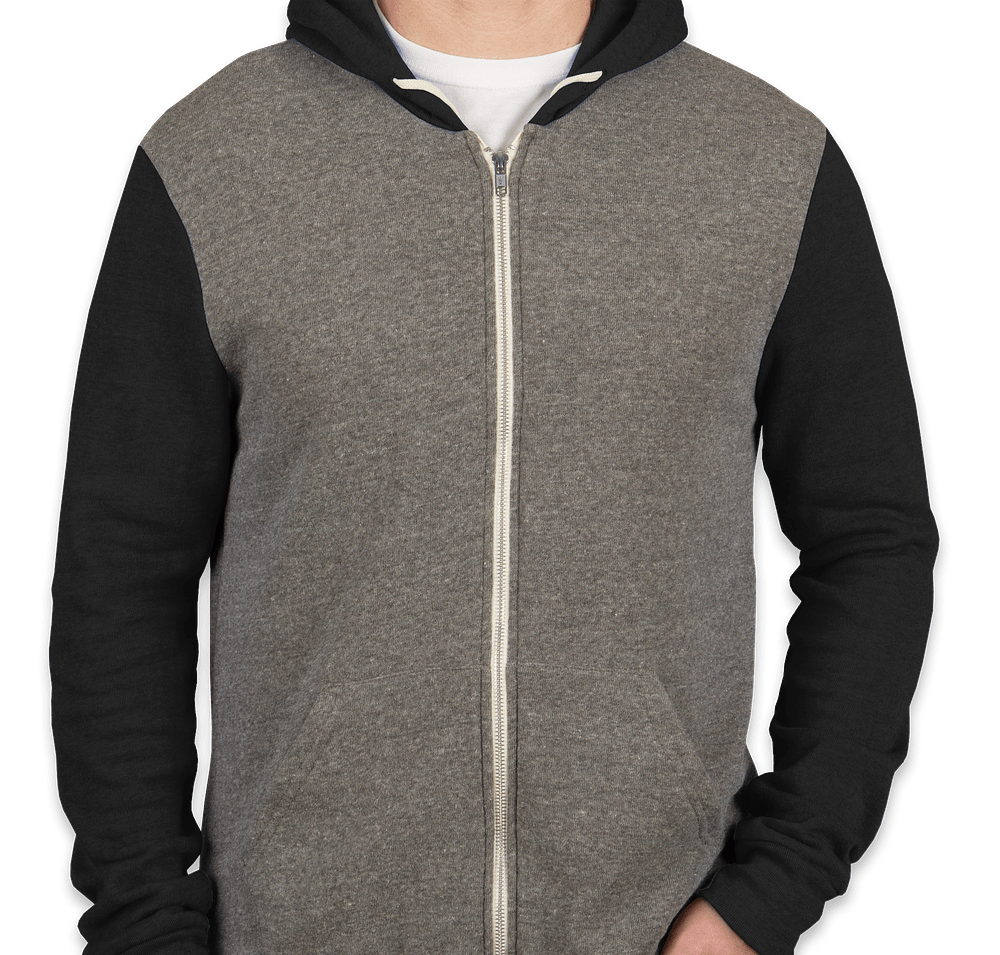 Alternative Apparel Tri-Blend Raglan Zip Hoodie-default
