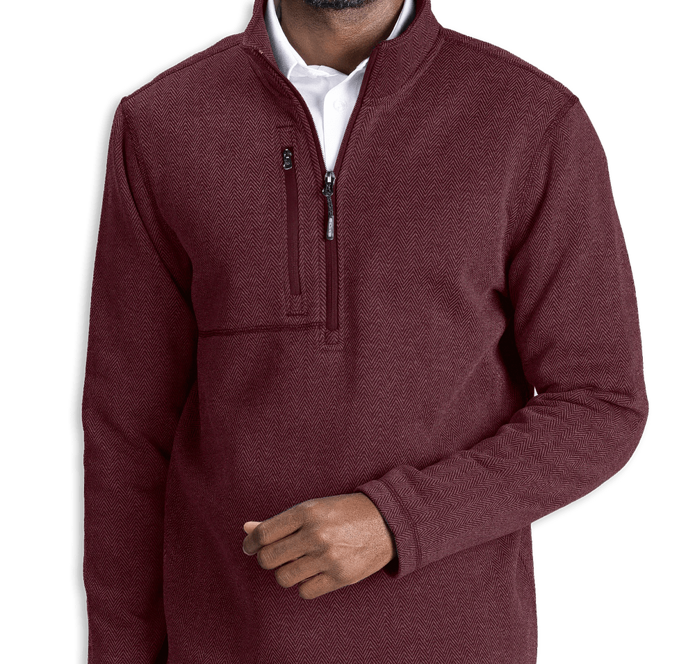 Edwards Herringbone Quarter Zip Fleece Jacket-default