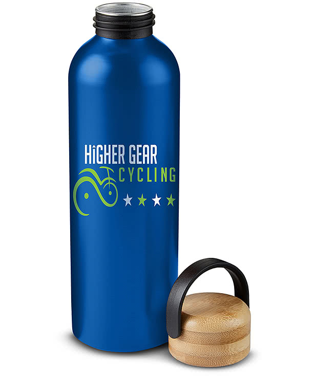 24 oz. Vigor Aluminum Water Bottle with Bamboo Lid
