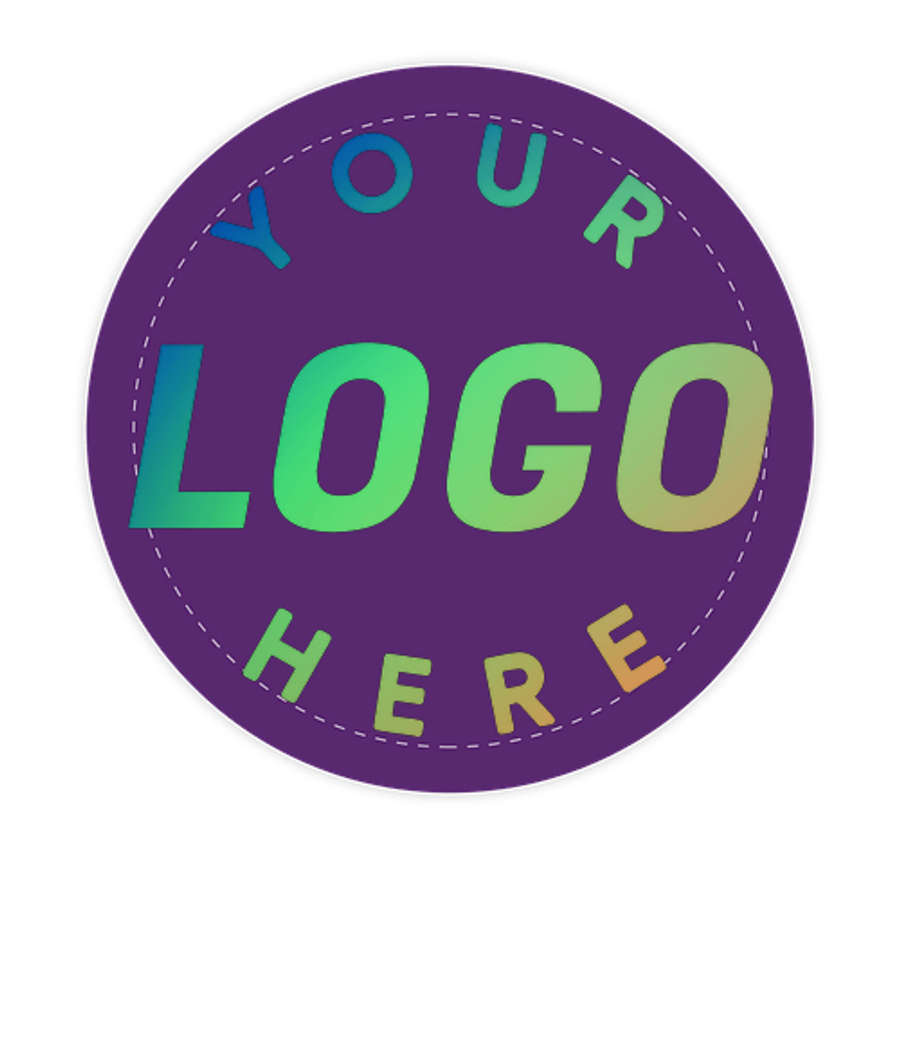 Full Color 2 in. Vinyl Circle Sticker in Team Purple