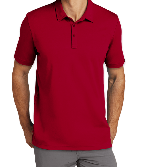 TravisMathew Oceanside Solid Performance Polo - Embroidered in Scooter Red