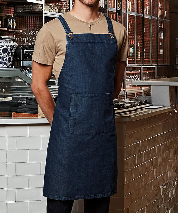 Artisan Collection Cross Back Barista Full Length Pocket Apron - Printed