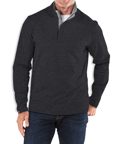 Storm Creek Sidekick Recycled Quarter Zip Sweatshirt in Dark Heather Gray