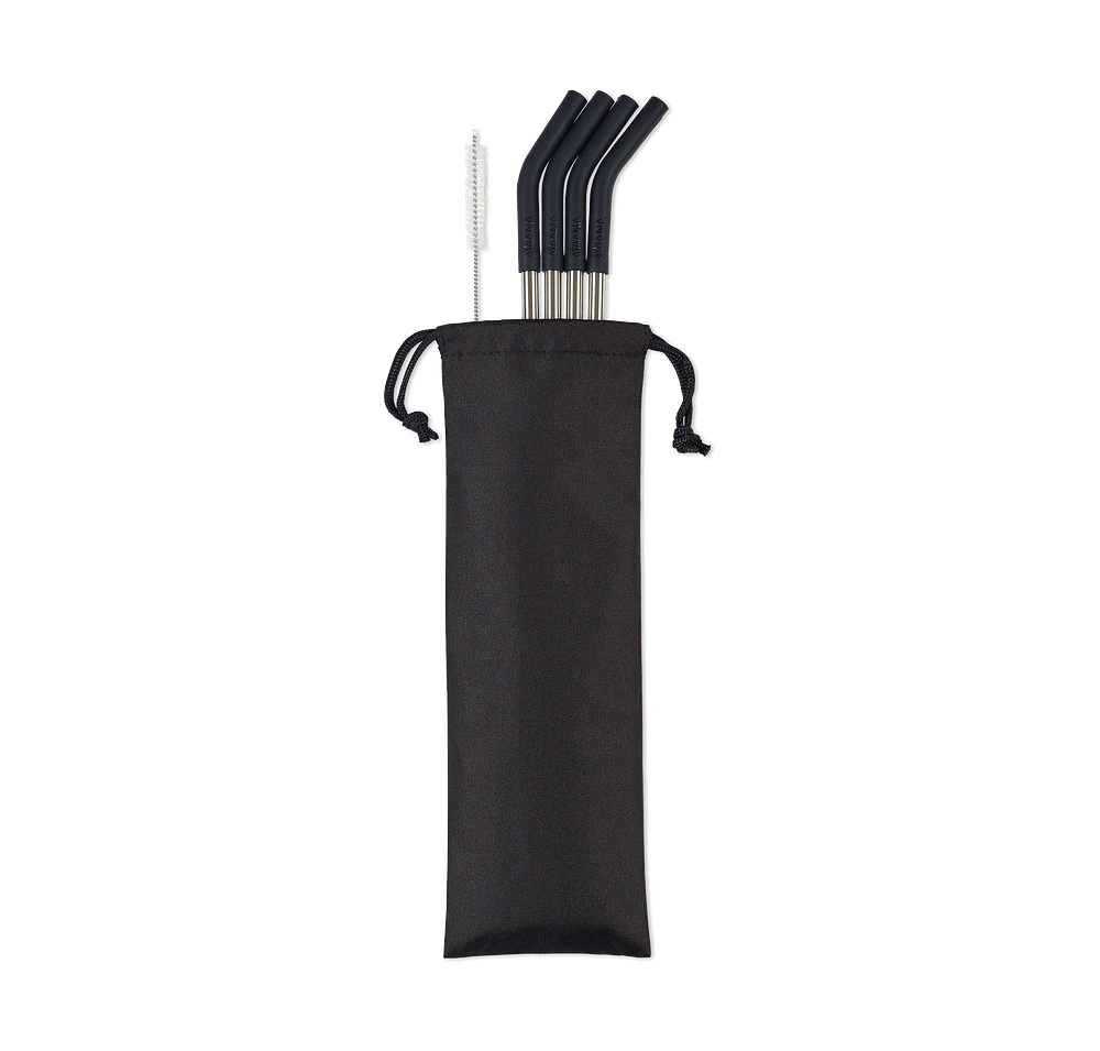 Aviana Poppy 4-Pack Stainless Steel Straw Set-default