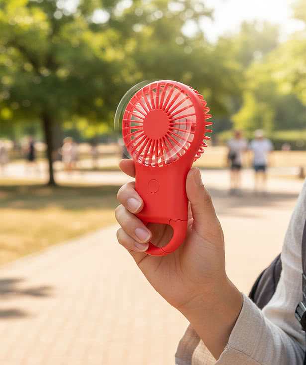 Rechargeable Handheld Fan with Carabiner 2.0