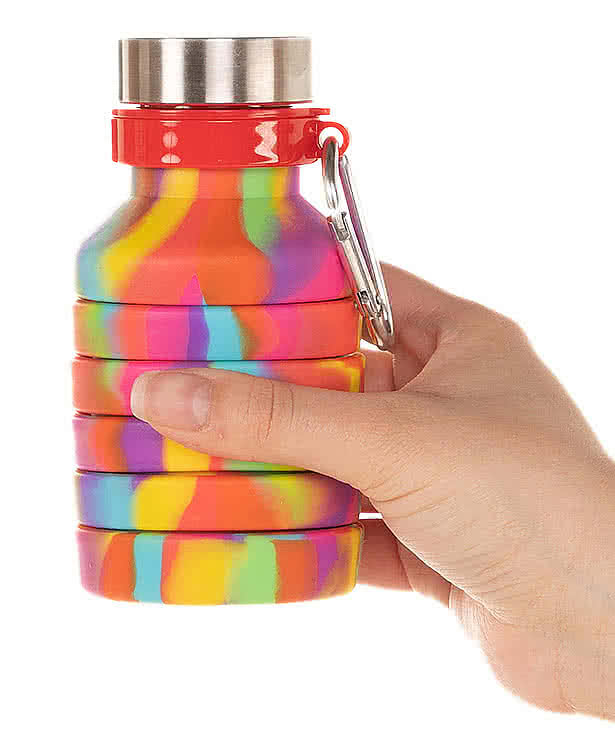 Laser Engraved 18 oz. Tie-Dye Zigoo Silicone Collapsible Bottle