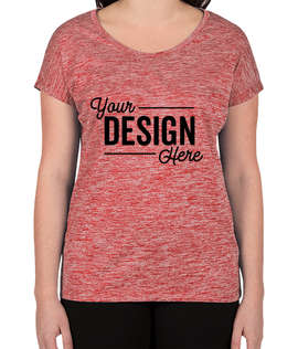 Sport-Tek Women's Electric Heather Performance Shirt - Color: Deep Red Electric