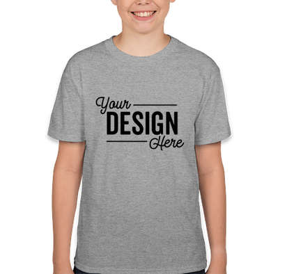 Hanes Youth X-Temp Crewneck Short Sleeve T-shirt - Light Steel