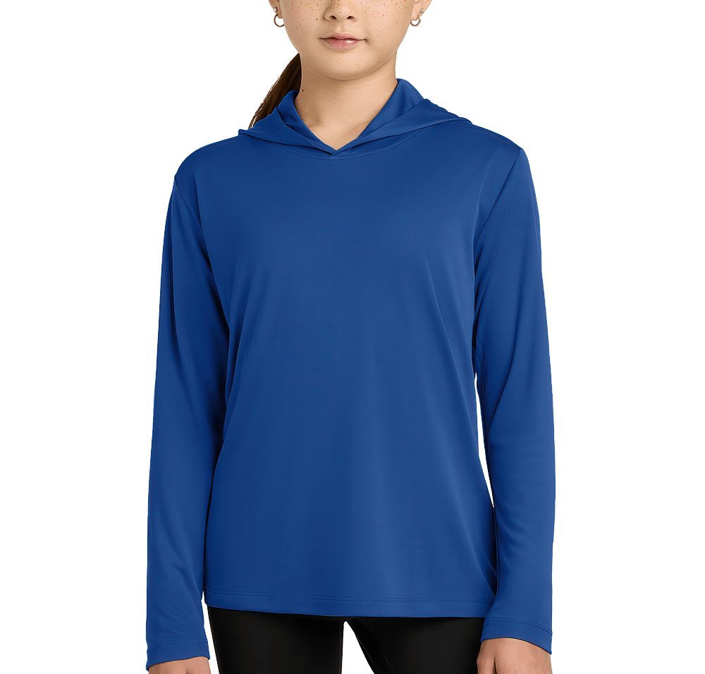 Sport-Tek Youth UPF 50 Hooded Long Sleeve Performance Shirt-default