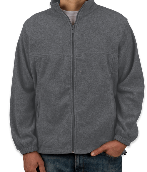 Harriton Tall Full Zip Fleece Jacket - Printed in Charcoal