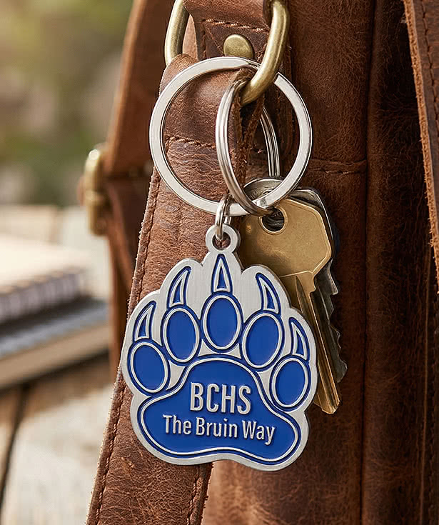 1.75" x 1.75" Die Cut Enamel Keychain
