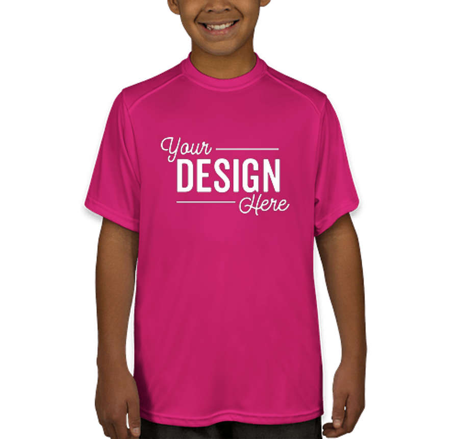Badger Youth B-Dry Performance Shirt in Hot Pink