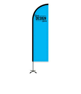 Full Color 8' Portable Feather Flag with Cross Base - Color: Columbia Blue
