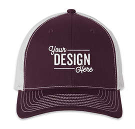 Richardson Snapback Trucker Hat - Color: Maroon / White