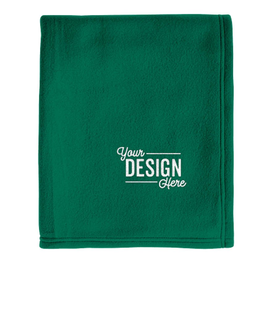 Chenille Plush Blanket in Forest Green
