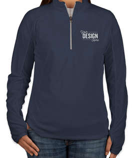 Port Authority Women's Quarter Zip Microfleece Pullover - Color: True Navy