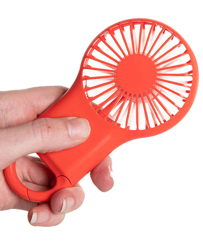 Rechargeable Handheld Fan with Carabiner