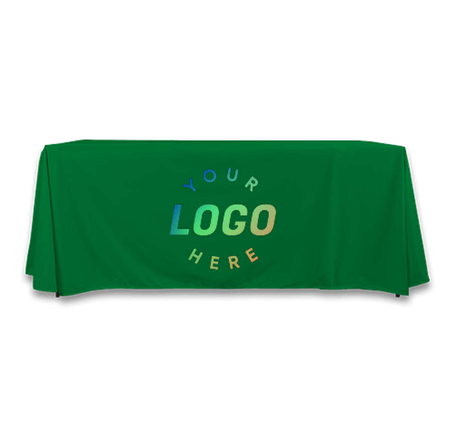 Full Color 8' Throw Tablecloth in Kelly Green