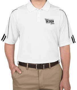 Adidas ClimaLite Three Stripe Performance Polo - Color: White / Black