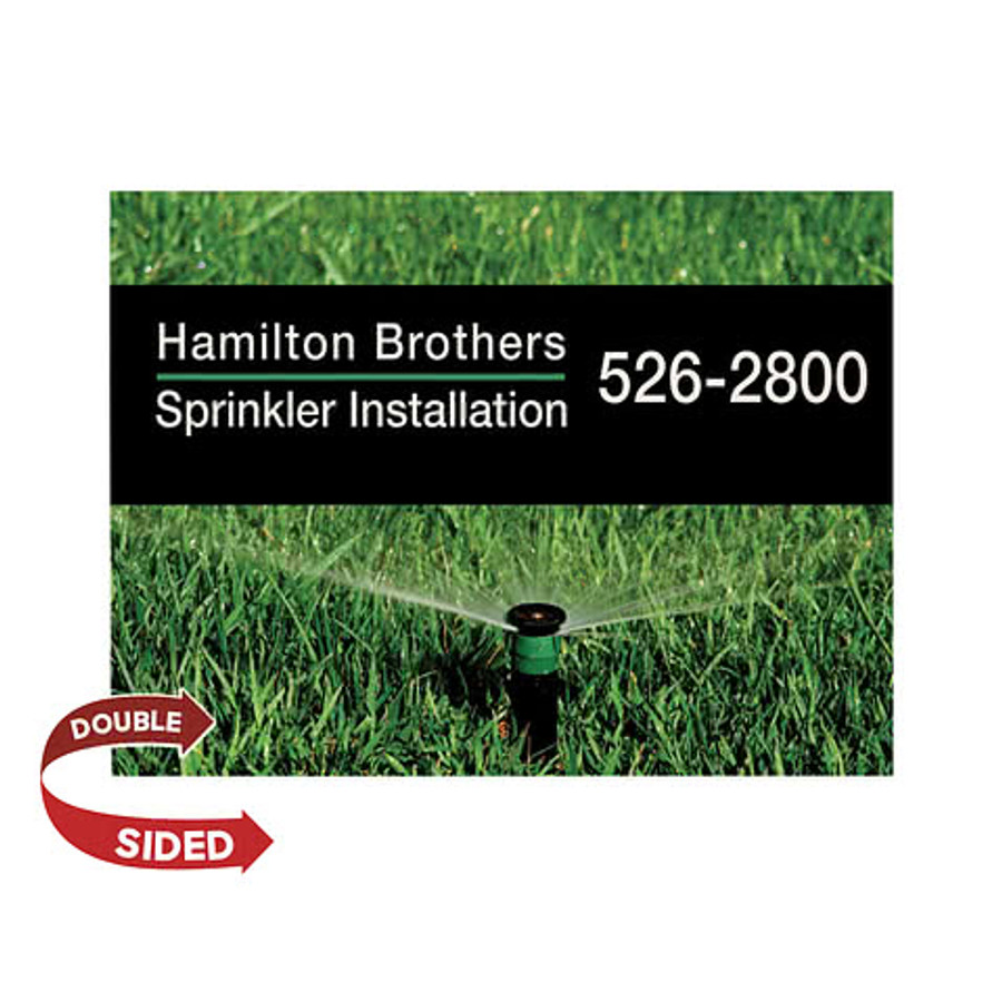 Full Color 24" x 18" Double Sided Plastic Sign in Red