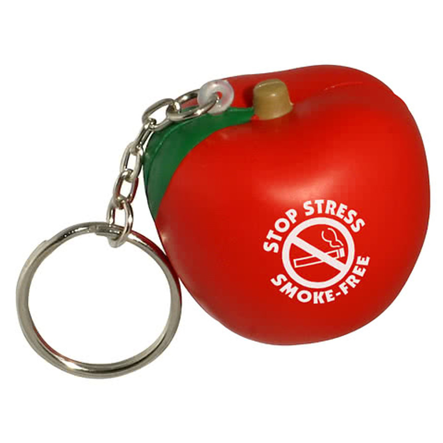 Apple Stress Reliever Keychain in Red