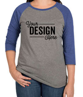District Women's Tri-Blend Raglan T-shirt - Color: Royal Frost / Grey Frost