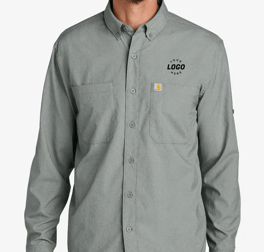 carhartt dress shirt CT105291 Force Solid Long Sleeve The mens Carhartt Force Relaxed Fit Lightweight Plaid shirt sheds sweat to regulate your body temperature on the job or on the boat. Carhartt Men's FR Force Loose