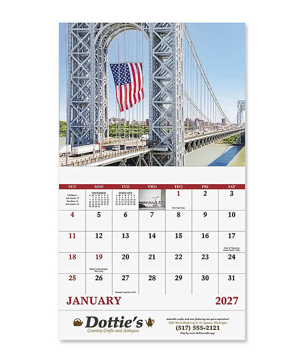 Celebrate America Stapled Monthly Calendar