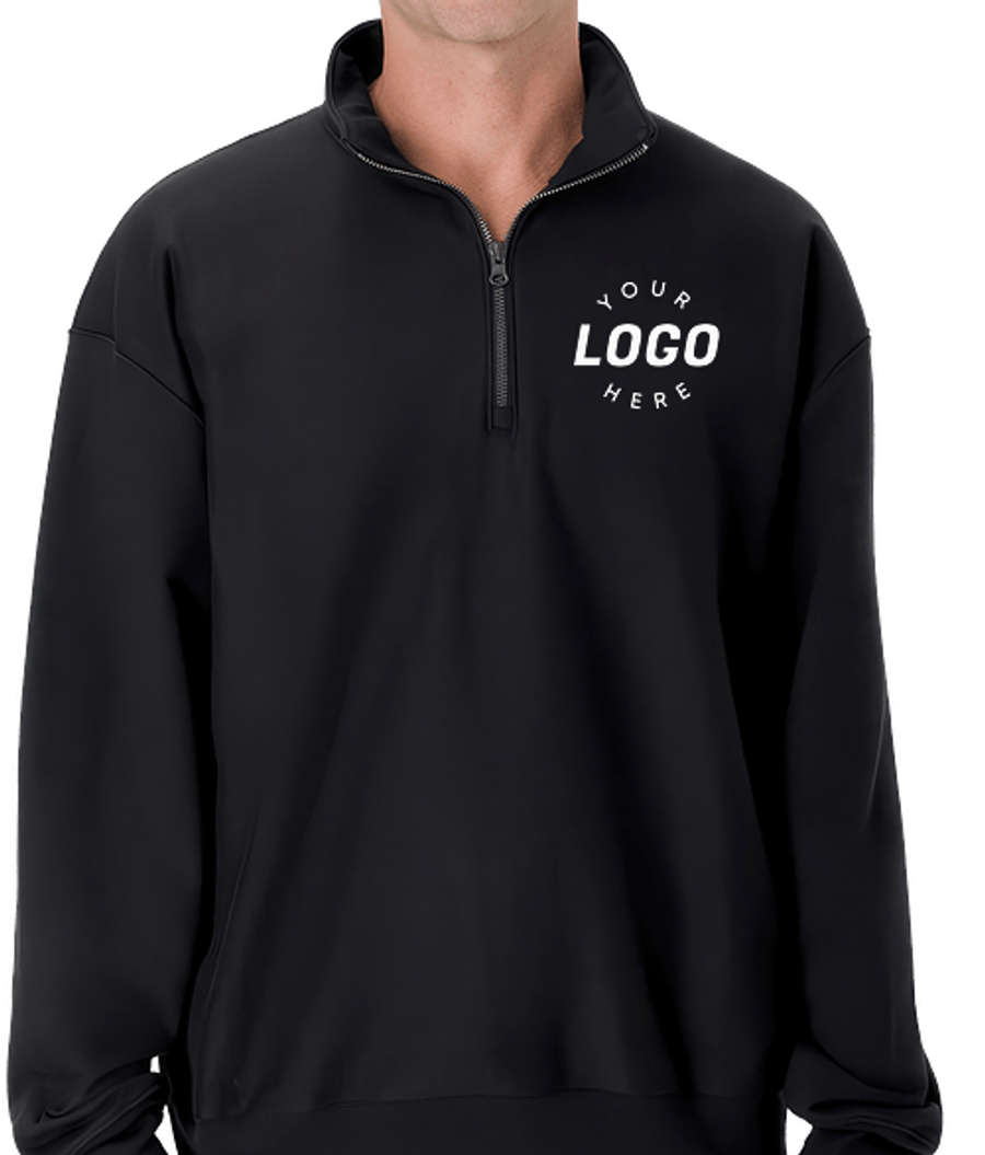 Hanes Beefy Sweats Heavyweight Quarter Zip Sweatshirt in Black