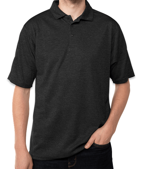 Reebok Heather Performance Polo in Black Heather