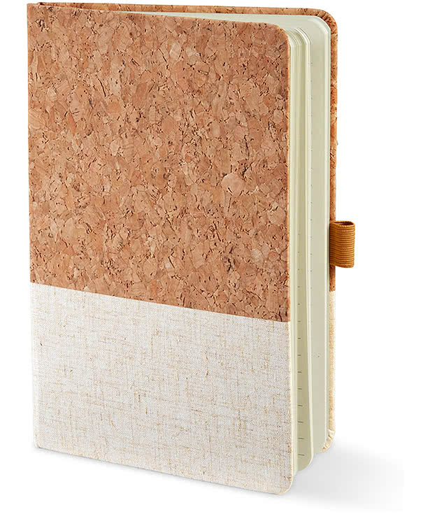Cork and Heathered Fabric Hard Cover Journal 