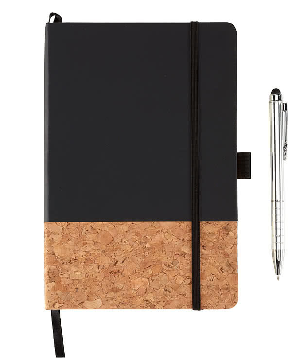 Debossed Lucca Cork Hard Cover Notebook
