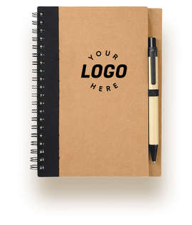 Eco Spiral Notebook with Pen - Color: Black