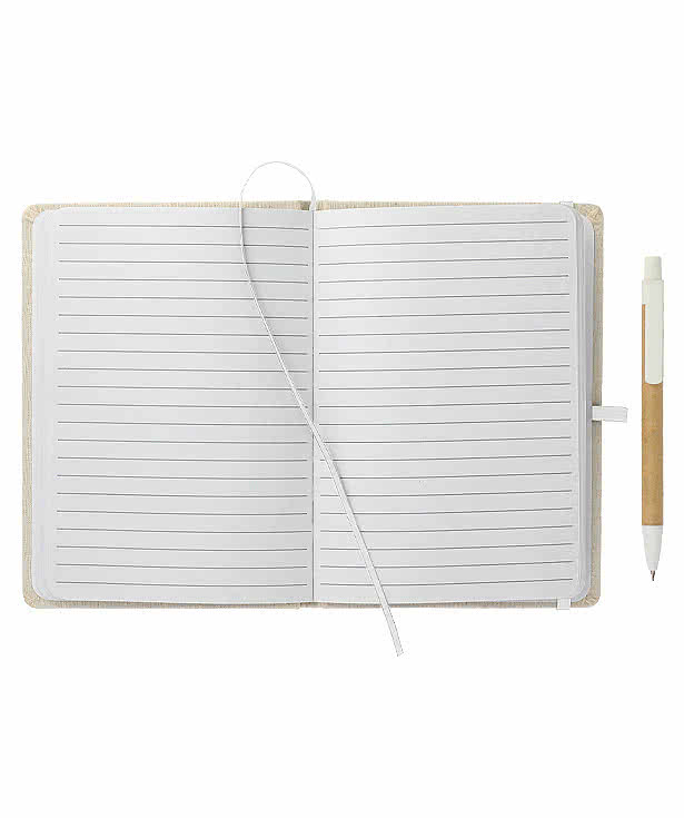 Full Color Organic Cotton Hard Cover Notebook with Pen