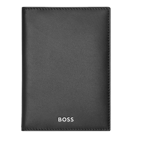 Hugo Boss Classic Smooth Passport Holder Wallet in Black