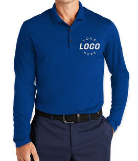 Nike Dri‑FIT Micro Pique Long Sleeve Performance Polo 2.0 - Color: Gym Blue