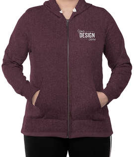 District Women's Re-Fleece Zip Hoodie - Color: Maroon Heather