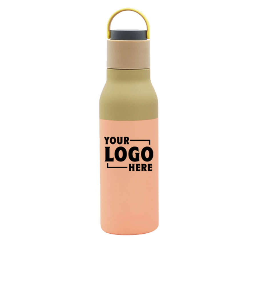 Asobu 22 oz. Metro Insulated Water Bottle with Pop-Up Straw in Pastel Peach