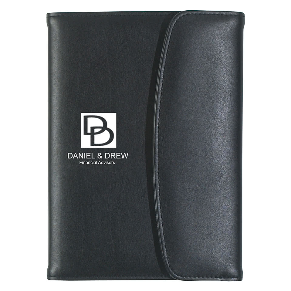 Leather Look Padfolio with Snap Closure