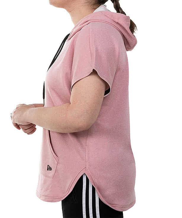 Pink short hotsell sleeve hoodie