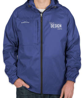 Eddie Bauer Full Zip Hooded Packable Jacket - Color: Brilliant Blue