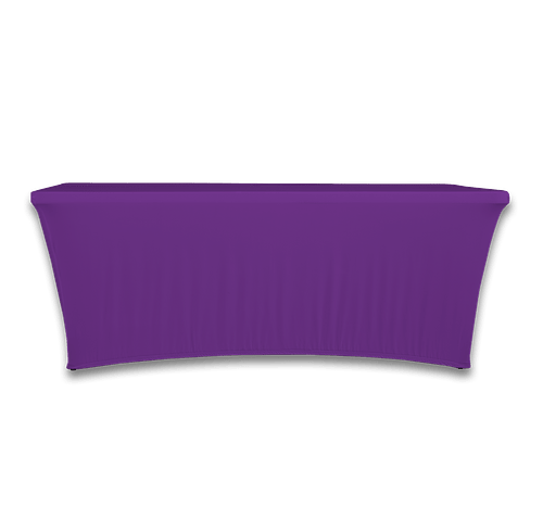 Full Color 8' Ultrafit Classic Stretch Tablecloth in Team Purple