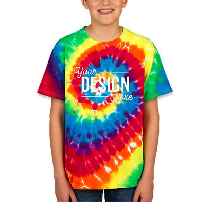Dyenomite Youth 100% Cotton Rainbow Tie-Dye T-shirt - Michelangelo