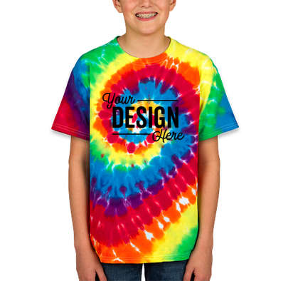 Dyenomite Youth 100% Cotton Rainbow Tie-Dye T-shirt - Michelangelo
