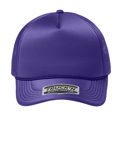 Port Authority Truck’N Five-Panel Foam Trucker Hat - Printed in Prism Purple